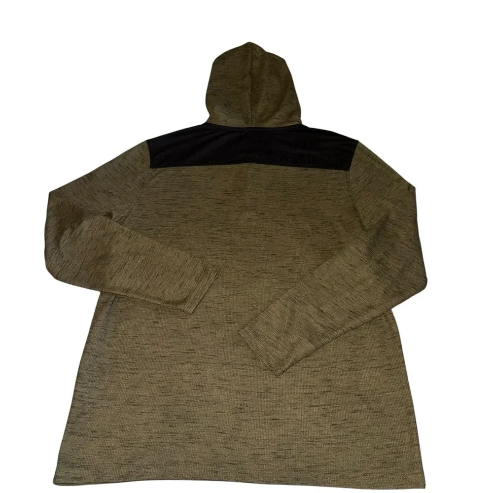 Rock & Republic Men’s Hooded Henley SZ XL Olive Green W/ Black Yoke Soft Light - Picture 2 of 6